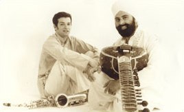 Black and white photo of Jesse and Dharambir Singh.