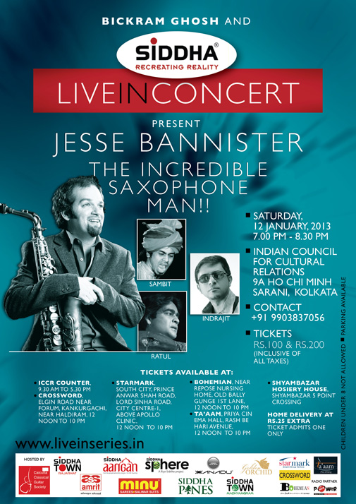 Flyer for Saturday 12th January 2013 Jesse Bannister concert